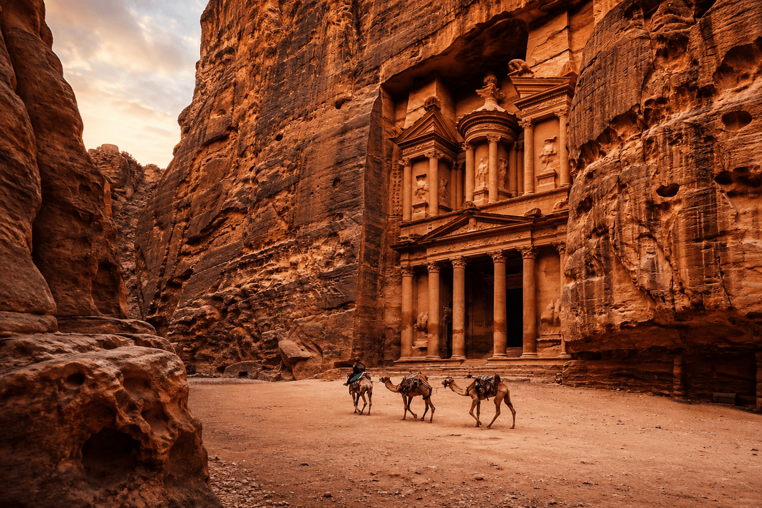 Into Petra by the Back Route, and a Night in Wadi Rum